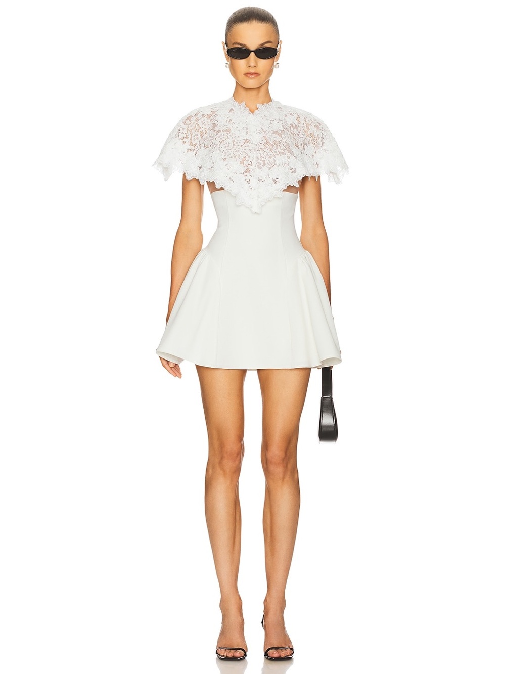 Helsa The Mademoiselle Mini Dress in Ivory - Picture 2 of 6